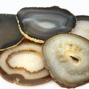 Agate Slice, A3 size ~ 85mm, Bag of 5 - Natural